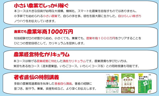 農業経営コースの特徴